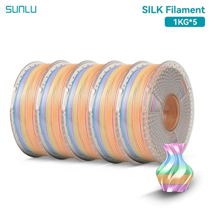 SUNLU 5KG 3D Printer Shiny Silk PLA Filament 1.75mm 1000g 3D Printer Neatly Wound 3D Filament for 3D Printer& 3D Pen
