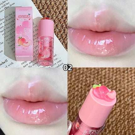 Jojo Diary Fruit Scented Lip Oil: Provides Hydration and Moisturizing, Preventing Chapped Lips and Improving Wrinkles, and Is a Korean-Style Water Gloss Lip Gloss Suitable for Winter Lip Care.