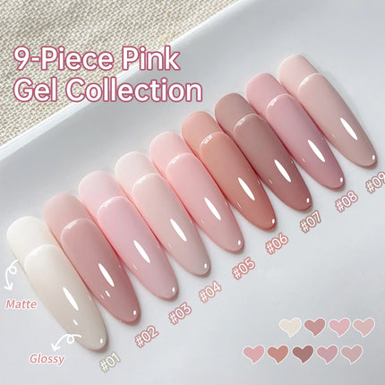 9 Colors Pink Patting Glue Smudge Canned High Saturation Popular Semi-Solid Nail Polish Glue Nail Salon Special