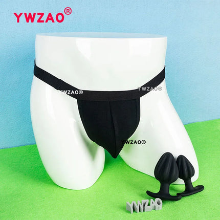 YWZAO Lingerie Adult Anal Fisting Prostate Products Toys Thongs Men's Panties Anus Plug Briefs Underwear Ass Sexy Gay Butt N31