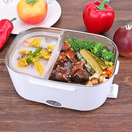 New Home 110V 220V Stainless Steel Electric Lunch Box Small Office Picnic Portable Lunch Box Insulation Lunch Box Food Container