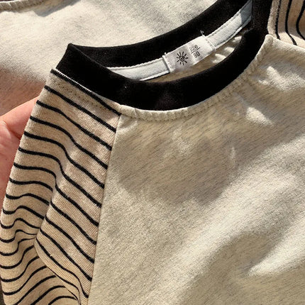 Kids' Striped Long-Sleeve T-Shirt Toddler Girl Loose Bottoming Shirt Boy Baby Casual Tops Fashion Children's Cotton Tees