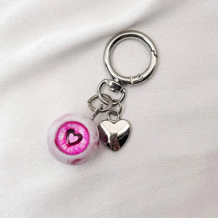 Realistic Eyeball Keychain Halloween Eye Keyring Gothic Resin Devil's Eye Bag Pendant Car Key Holder Unique Accessory