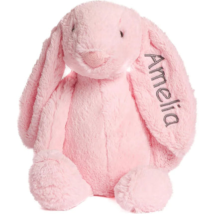 Personalized Cute Plush Bunny Super Soft Custom Stuffed Animal with Embroidered Name on Ear Ideal for Birthday Kid Children Gift