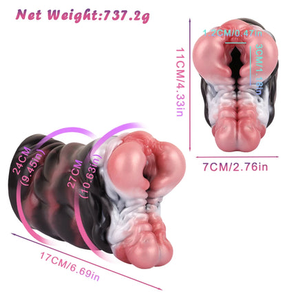 LUUK Artificial Daul Channel Silicone Male Masturbator Pocket Pussy Stroker Adult Sex Toys for Men18+ Penis Onahole Game