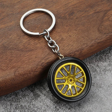 Creative Gear Head Keychain Speed Gearbox Keyring For Car Key Turbo Hub Brake Disc Pendant Shock Absorber Keys Holder Chain Ring