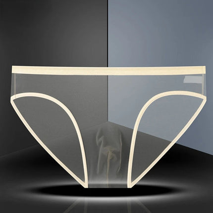 1-2 Pcs Sexy Full Transparent Men's Mesh Underwear Ultra-thin Breathable Ice Silk Seamless Briefs Erotic Male Underpants