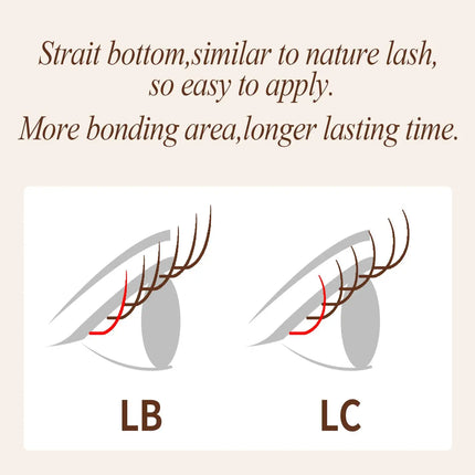 ABONNIE LB LC Curl Cocoa Brown Chocolate Brown Classic Eyelashes Extensions 0.05/0.07 Individual Soft Natural False Lashes