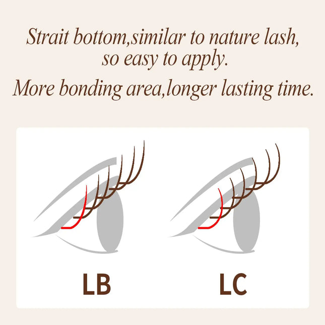ABONNIE LB LC Curl Cocoa Brown Chocolate Brown Classic Eyelashes Extensions 0.05/0.07 Individual Soft Natural False Lashes