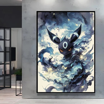 Pokemon Eevee Series Wall Art Unique Ink Style Decorative Paintings High - Quality Canvas Add A Touch of Fantasy To Your Home