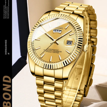 BINBOND B7012 Mens Fashion Business Sports Quartz Watch 30M Waterproof Luminous Classic Calendar Creative Clock Mens Wristwatch
