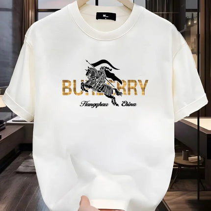 100% pure cotton men's luxurious brand letter print T-shirt, short-sleeved T-shirt, high-quality men's clothing, streetwear