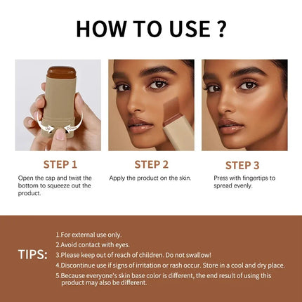 6Color Tinted Foundation Cream Stick Waterproof Lasting Oil-control Cover Acne Makeup Smooth Moisturize Concealer Serum Balm