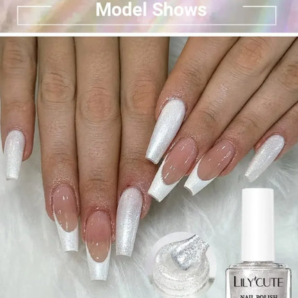 7ml Glitter Nail Polish Colorful Bright Sparkling Glitter Pearl Nail Art DIY Decoration No Need of Lamp to Cure