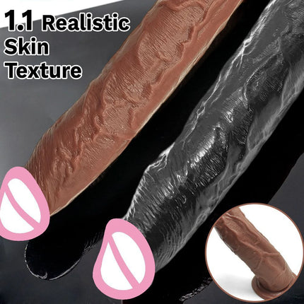 13.4 Inch Long Dildo 34 cm Realistic Dildos with Small Glans Black Jelly Penis with Suction Cup Anal Sex Toys for Women Men 18+