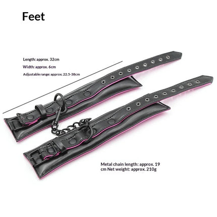 High Quality Luxury Collar Wrist Ankle Cuffs for Slave Role-Play Adult Games,Handcuffs Bondage Restraints Set