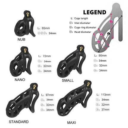 New Color Male Penis Lock Chastity Cage with Lock and 4 Rings Resin Virginity for Men Couple Breathable Cock Ring Penis Restrain