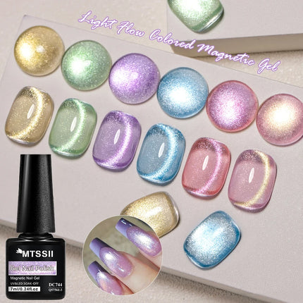 Light Flow Colored Cat Magnetic Gel Nail Polish Jelly Glitter Magnetic Semi Permanent Soak Off UV Gel Varnish Nail Supplies DIY