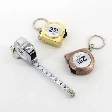 Portable mini tape measure 2 m long brass material keychain design small home measuring tool for hand sewing and other uses