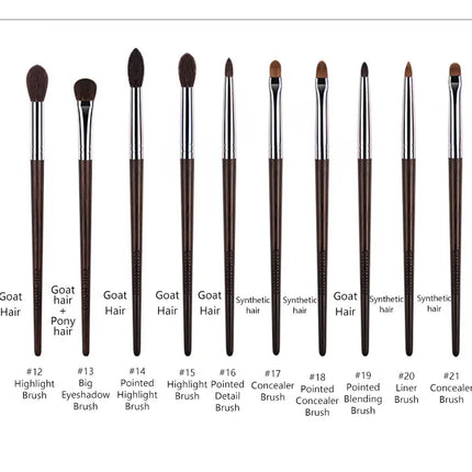 1pc High end Animal Hair Detail Eyeshadow Makeup brushes Highlight Make up brushes Eye Shadow Conceal Ebony Handle pencil beauty