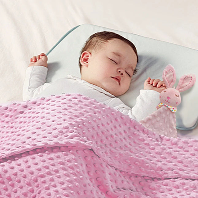 Personalized Soft Plush Baby Blanket with Name Newborn Stroller Sleeping Dolls Custom Towel Cover -appease Soother Gift