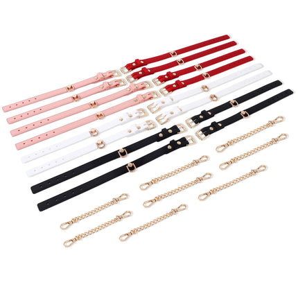 Soft Silicone Handcuffs Ankle Cuffs Set Gold Chain BDSM Bondage Restraints Slave Role Play Adult Sex Toy for Women Men Couples