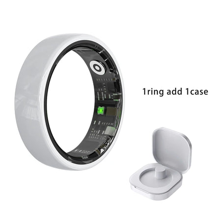 R12 Smart Ring with Charging Case ceramic ring Waterproof Women Health Ring Heart Rate Sleep Monitor Gesture Control SmartRing