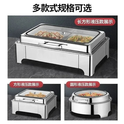 [New]Buffet Insulation Furnace Stainless Steel Electric Heating Meal Furnace Commercial Hotel Buffet Furnace Canteen Visible