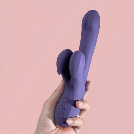 PulseAura 3 in 1 Rabbit Vibrator Unique Thrusting Clapping Powerful Vibrations Women Pleasure Penetration G Spot Dildo Sex Toy