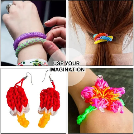 Colorful Rubber Bands DIY Craft Bracelet Making Kit Creative Loom Bands Set Rainbow Woven Teens Friendship Bracelet Craft Toys