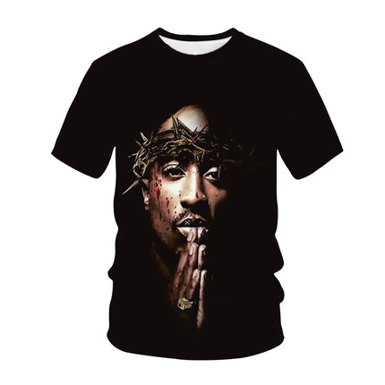 Rapper Tupac 2pac 3D Print Summer Fashion Men's T-shirt  Clothing Casual Short Sleeve T-shirt for Cool Men Tops Tees Clothes