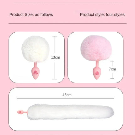 Silicone  Tail Anal Plug Fox Pattern Butt Plug Adult Cosplay Intimate Toys for All