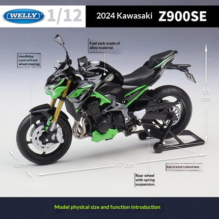 Welly 1:12 2024 Kawasaki Z900 SE Simulated Alloy Diecast Heavy Duty Motorcycle Model For Collection Decoration Gift Hobbyists