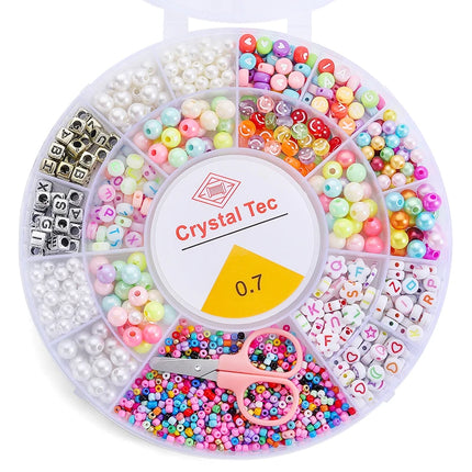 8 Styles Clay Beads Bracelet Making Kit Seed Letter Alphabet DIY Art Craft Beads Kit with Charms for Jewelry Making Crafts Gifts