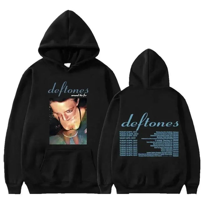 New Deftones Fashion Prevalent Print Hooded Men Women Plus Size Hoodies Retro Punk Sweatshirt Unisex Personality Streetwear