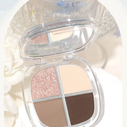 NOVO Four-color Eyeshadow, Matte, Pearlescent, High-gloss, Sweat-proof, Water-resistant, Ins, High-end And Affordable