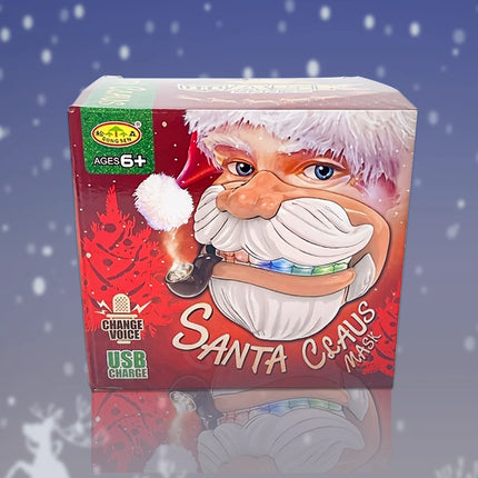 Voice Changer Santa Claus Face Mask for Kids – Christmas Party Cosplay, Sound-Changing Toy, USB Charging, Perfect Holiday Gift f