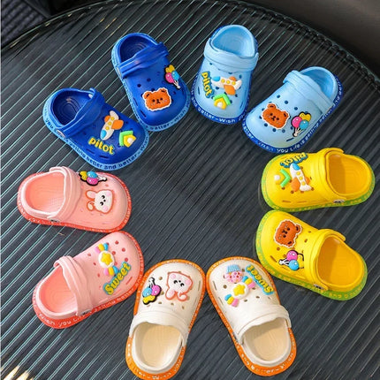 Summer Children Garden Clogs Shoes Boys&Girls Beach Sandal Kids Lightweight Breathable Cute Cartoon Slip Baby Slippers