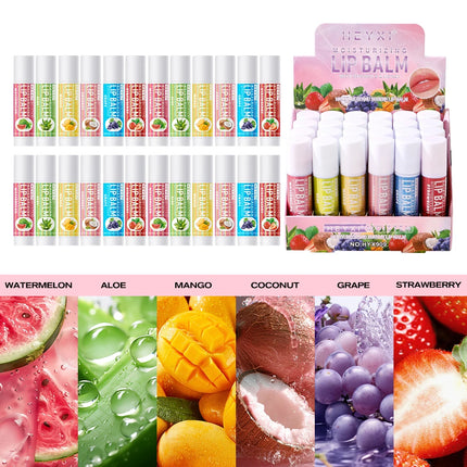 24pcs fruit flavor lipstick set - moisturizing lipstick, suitable for all skin lip care, suitable for Christmas gifts