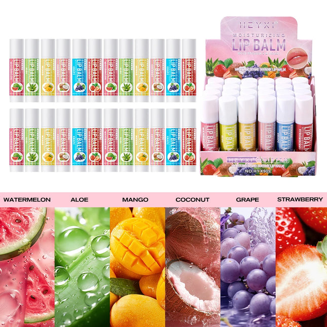 24pcs fruit flavor lipstick set - moisturizing lipstick, suitable for all skin lip care, suitable for Christmas gifts