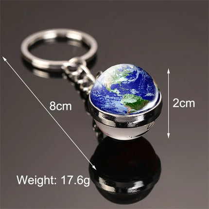 Glow In The Dark Key Chain Planet Key Ring Jupiter Keychain Women Men Bag Pendents  Car Key Accessories Gifts