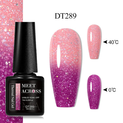7ml Thermal Gel Nail Polish 3 Layers Temperature Color Changing Gel Winter Grey Semi Permanent Soak Off Nails Art UV Gel Varnish