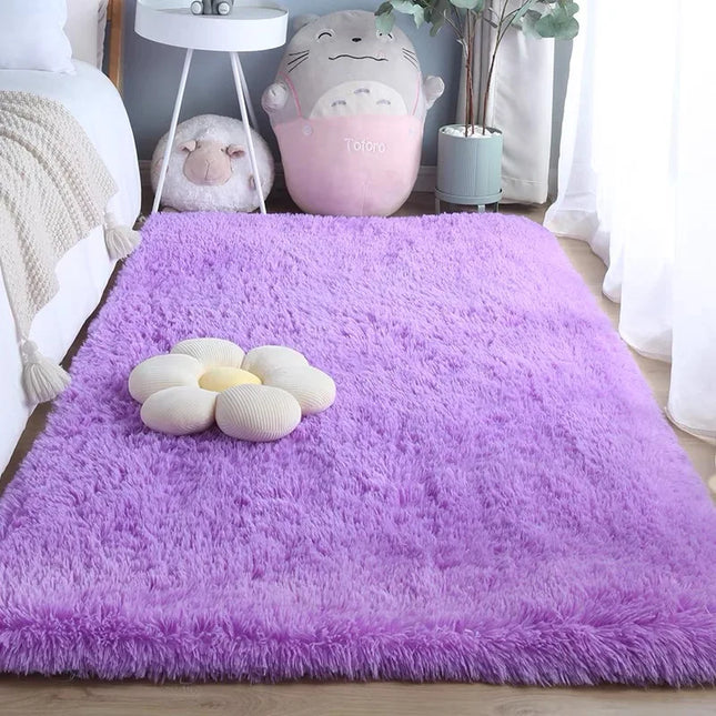 VIKAMA Solid Color Plush Carpet Children's Bedroom Soft Fluffy Mat Living Room Baby Room Nursery Playroom Decorated Area Carpet