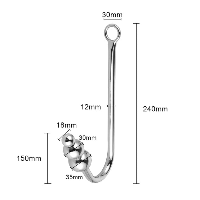BDSM Erotic Sexy Anal Hook Adult Games Stainless Steel Sex Toys Prostate Massager Anus Dilator Chastity Device for Men and Women