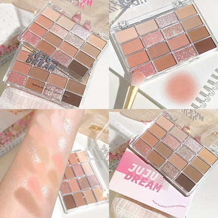 Korean 16 color eyeshadow plate, pearlescent matte lying silkworm, brighten low saturation earth color daily makeup