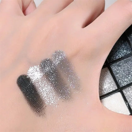 Punk Smoked Black Gray 9 Color Eyeshadow Makeup Palette Dark Color Pressed Glitter for Eyes Shadow Pigment Powder Cosmetics