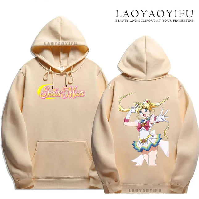 Cute Gift Sailor Moon Hoodie Casual Streetwear Harajuku Ladie Streetwear Tops Kawaii Drop Sleeves Hoody Unisex Clothing Pullover