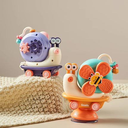 Snail Car Suction Cup Spinner Windmill Toys Sensory Fine Motor Infant Travel Toys Montessori For For Boys Girls Newborn Gift