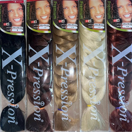 Xpression 82 Inch Synthetic Braiding Hair 165g Jumbo Braids Crochet Braid Kanekalon Hairstyle for Twist Hair Extension For Women