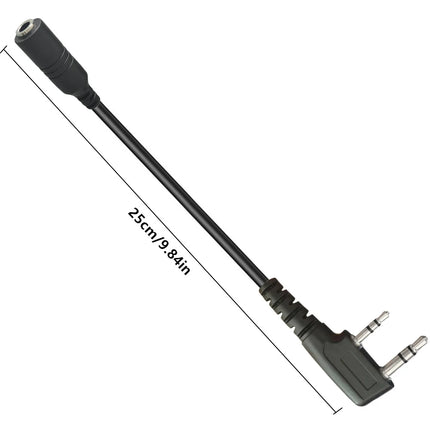 2Pin to 3.5mm Female Phone Audio Earpiece Transfer Cable For Baofeng UV-5R 8D 82 Quansheng K5 K6 TYT Kenwood Walkie Talkie